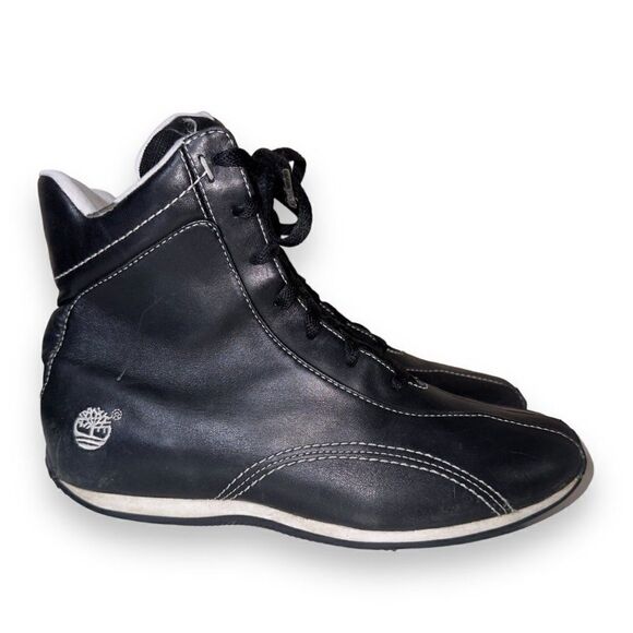 Timberland Vintage Driving Boots Black Leather 25376 Women's 6.5M - Picture 4 of 11